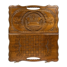 Нарды резные "Корона" с ручкой 50, Haleyan