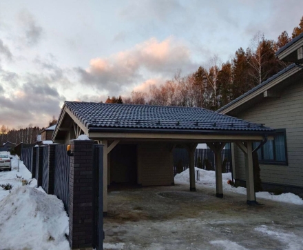 Навес для машин с хозблоком ВИСМАР Несущий каркас, фото 2