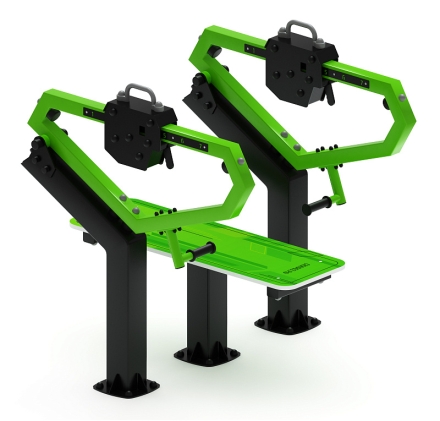 Жим лежа (зеленый) - Уличный тренажер - СТ 026-12.П, фото 3