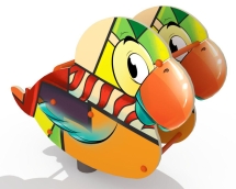 Качели на пружине «Попугай», паттерн "Этник" КЧ035.01 Качели на пружине «Попугай», паттерн "Этник" КЧ035.01