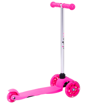 Самокат 3-колесный Zippy 3D, 120/80 мм, розовый