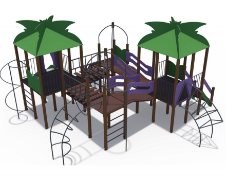 Детский игровой комплекс Джунгли Маугли с металлическим скатом ДИО 02101, фото 4