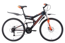 Велосипед Challenger Genesis Lux FS 26 D чёрный/оранжевый/голубой 16''