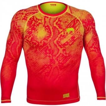 Компрессионная футболка Venum &quot;Fusion&quot; Compression T-shirt - Orange Yellow Long Sleeves, фото 1