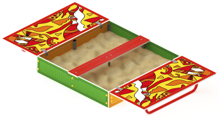 Песочница с крышкой средняя (Рыбы) - ИО 5.01.11-04, фото 1