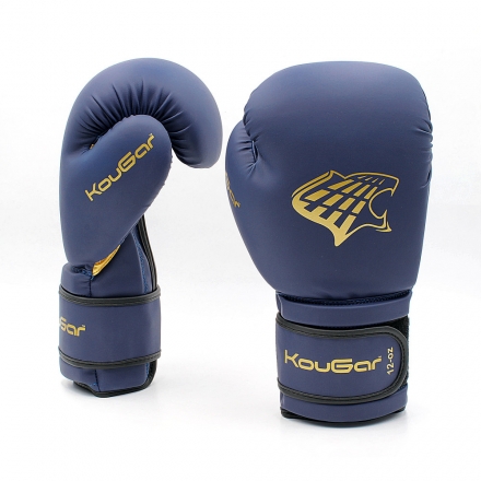 Перчатки боксерские KouGar KO700-10, 10oz, темно-синий, фото 1