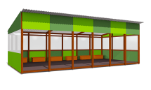 Теневой навес Классика ВСТ 1517/2 40 м2 для улицы Теневой навес Классика ВСТ 1517/2 40 м2 для улицы
