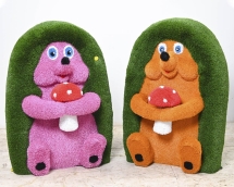 Топиари композиция ежики Лори и Лари, h=160см - газон Eco + Deluxe