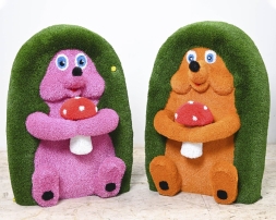 Топиари композиция ежики Лори и Лари, h=160см - газон Eco + Deluxe, фото 2