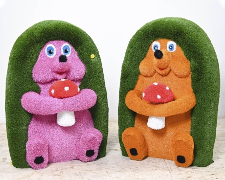 Топиари композиция ежики Лори и Лари, h=160см - газон Eco + Deluxe, фото 2