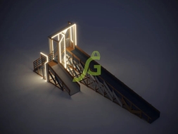 Зимняя деревянная горка "IgraGrad Snow Fox 12 м" с двумя скатами мод.3, фото 5