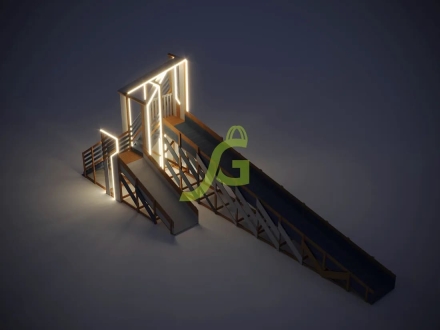 Зимняя деревянная горка "IgraGrad Snow Fox 12 м" с двумя скатами мод.3, фото 5