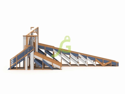 Зимняя деревянная горка "IgraGrad Snow Fox 12 м" с двумя скатами мод.3, фото 2