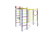 Спортивный комплекс Маугли 15-01 синий с разноцветными ступенями