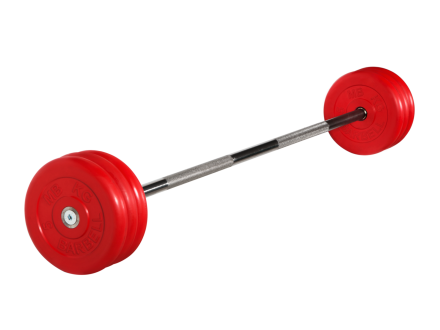 Штанга неразборная "Barbell" с цветными дисками d 25 мм, 35 кг, фото 1