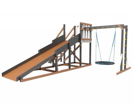 Деревянная зимняя горка Сорбет Мята №2 с рукоходом и гнездом, фото 1