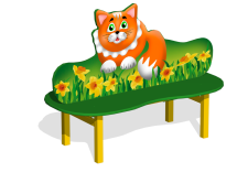 Лавочка Котенок МФ-05.3Х двойная для детской площадки Лавочка Котенок МФ-05.3Х двойная для детской площадки