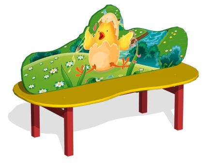Лавочка Цыпленок МФ-05.2Х двойная для детской площадки, фото 1