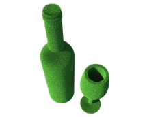 Топиари композиция бутылка вина с бокалом - газон Eco Топиари композиция бутылка вина с бокалом - газон Eco