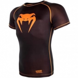 Компрессионная футболка Venum Contender 3.0 Black/Orange S/S, фото 2