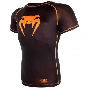 Компрессионная футболка Venum Contender 3.0 Black/Orange S/S, фото 2