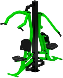 Тяга верхняя + жим от груди (зеленый) - Уличный тренажер двойной - СТ 027-12.И1, фото 2 Тяга верхняя + жим от груди (зеленый) - Уличный тренажер двойной - СТ 027-12.И1, фото 2