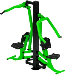 Тяга верхняя + жим от груди (зеленый) - Уличный тренажер двойной - СТ 027-12.И1, фото 1 Тяга верхняя + жим от груди (зеленый) - Уличный тренажер двойной - СТ 027-12.И1, фото 1