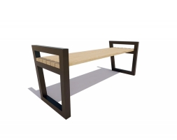 Скамейка садовая Муром без спинки, Лиственница 2,0 м, фото 2