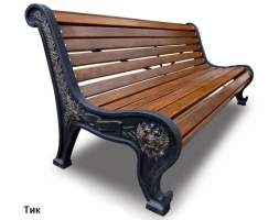 Скамейка чугунная Патриот, Лиственница 1,5 м, фото 3