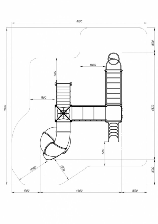Детская игровая площадка Космопорт горка Н 2000 ДИК 2.14.09-01, фото 6