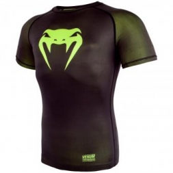 Компрессионная футболка Venum Contender 3.0 Black/Yellow S/S, фото 2