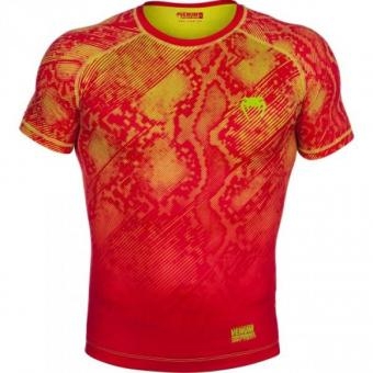 Компрессионная футболка Venum &quot;Fusion&quot; Compression T-shirt - Orange Yellow Short Sleeves, фото 1