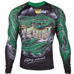 Рашгард Venum Crocodile Black/Green L/S, фото 1