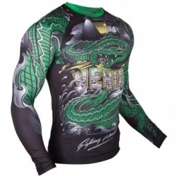 Рашгард Venum Crocodile Black/Green L/S, фото 2