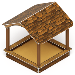 Песочный дворик с навесом Домик (Коричневый) - ИО 6.01.02-01, фото 2