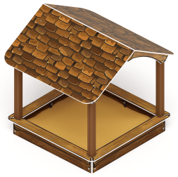 Песочный дворик с навесом Домик (Коричневый) - ИО 6.01.02-01, фото 3