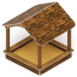 Песочный дворик с навесом Домик (Коричневый) - ИО 6.01.02-01, фото 4