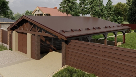 Навес КАСКАД Несущий каркас, фото 8