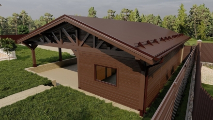 Навес КАСКАД Несущий каркас, фото 7