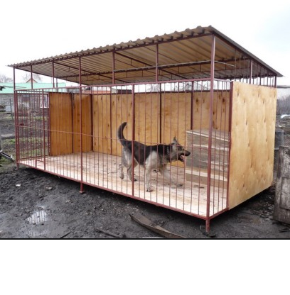 Крытый вольер для собак с заполнением сталь-дерево, фото 1