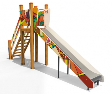 Горка &quot;мини&quot;, высота спуска 1,5 м, паттерн &quot;Этник&quot; ГР016.01, фото 1