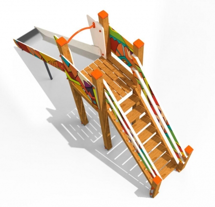 Горка &quot;мини&quot;, высота спуска 1,5 м, паттерн &quot;Этник&quot; ГР016.01, фото 3