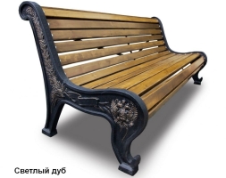 Скамейка чугунная Патриот, Лиственница 1,2 м, фото 1