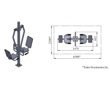 Уличный тренажер TORUDA "Жим ногами сдвоенный"
