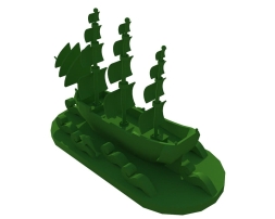 Топиари Корабль, h - 1000 см, зеленый - газон Eco, фото 1