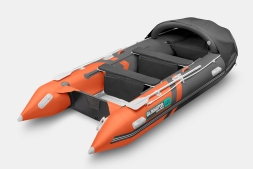 Gladiator C 400 AL ACTIVE Оранжево-темносерый моторная лодка ПВХ Алюминиевый пайол, фото 2