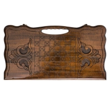 Нарды резные "Медведь" с ручкой 50, Haleyan