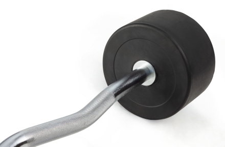 Штанга неразборная обрезиненная 35 кг Изогнутый гриф, фото 3