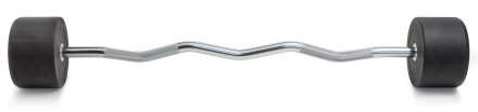 Штанга неразборная обрезиненная 35 кг Изогнутый гриф, фото 4
