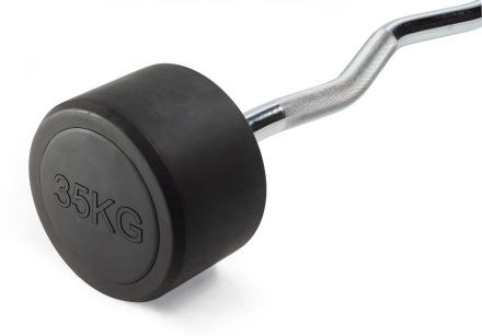 Штанга неразборная обрезиненная 35 кг Изогнутый гриф, фото 2